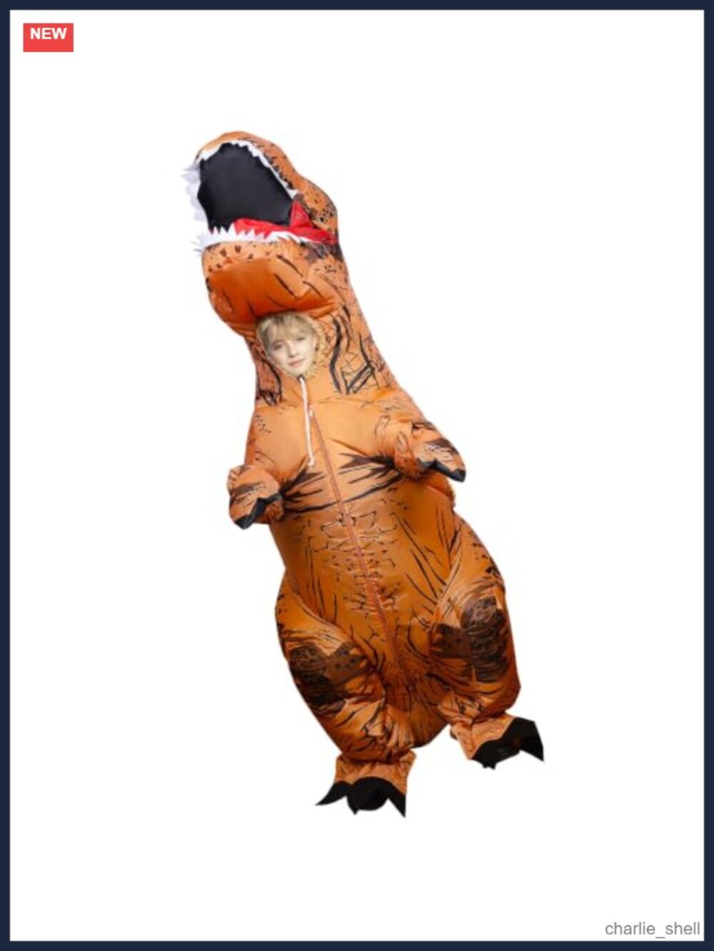 Kids Inflatable T-Rex Dinosaur Costume Boys Girls Halloween Pretend Play